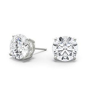 4-Prong, 14K White Gold, La Pousette Stud Setting