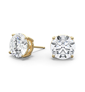 4-Prong, 18K Yellow Gold, La Pousette Stud Setting
