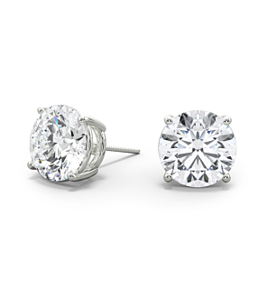 4-Prong, Platinum, Threaded / Screw On and Off Stud Setting