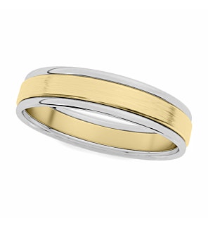 Three Row Dome Textured Wedding Band 4 mm - 8 mm