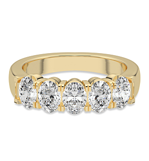 3 ct. tw. Oval 5 Stone Comfort Ring