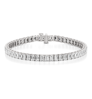 15 ct. tw. Emerald Lab Grown Diamond Tennis Bracelet - 7 inches in 14k White Gold