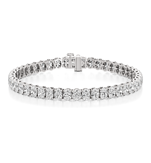 15 ct. tw. Oval Lab Grown Diamond Tennis Bracelet - 7 inches in 14k White Gold