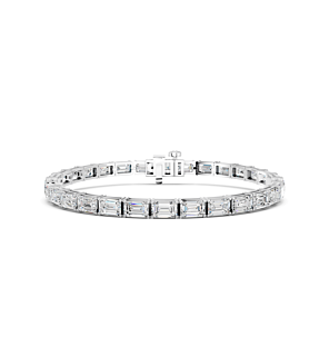 10 ct. tw. East West Emerald 7 inch Tennis Bracelet in 14kt White Gold