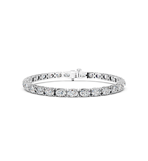 10 ct. tw. East West Oval 7 inch Tennis Bracelet in 14kt White Gold