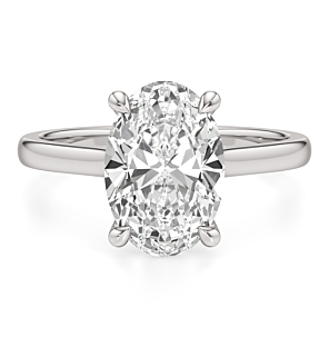 3 ct. Oval Lab Grown Diamond Solitaire Ring in 14k White Gold