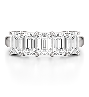 3 ct. tw. Emerald Five-Stone Band in 14k White Gold