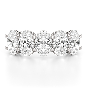 3 ct. tw. Oval Five-Stone Band in 14k White Gold