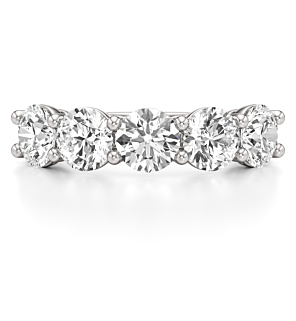 3 ct. tw. Round Five-Stone Band in 14k White Gold