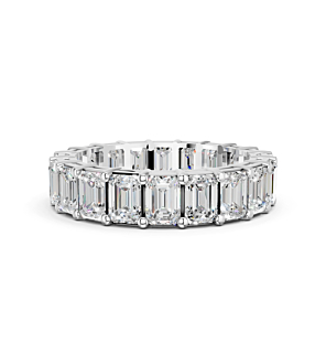 5 ct. tw. Emerald Eternity Band in size 7 in 14k White Gold