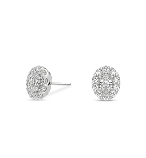 1 ct. tw. Stellar Oval Halo Studs