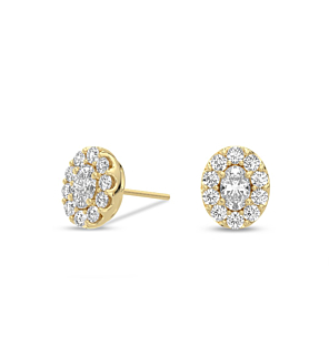 1 1/2 ct. tw. Stellar Oval Halo Studs