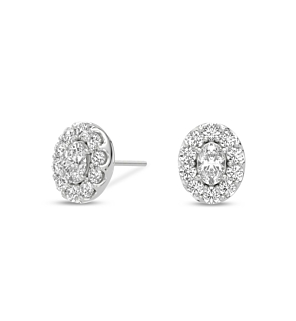 2 ct. tw. Stellar Oval Halo Studs