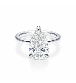 4 ct. Pear Diamond Solitaire Ring in 14k White Gold