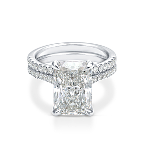 5 3/5 ct. tw. Radiant Diamond Classic Bridal Set in 14k White Gold