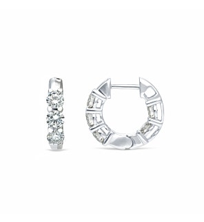 1 3/4 ct. tw. Round Lab Grown Diamond Hoop Earrings  in 14k White Gold