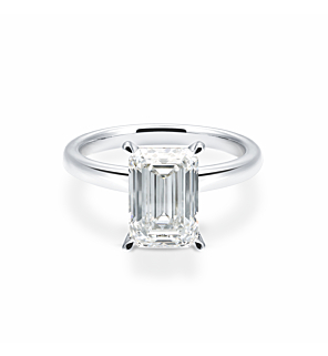 3 ct. Emerald Diamond Solitaire Ring in 14k White Gold