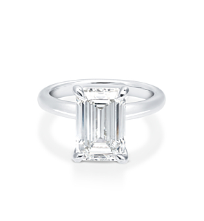 5 ct. Emerald Diamond Solitaire Ring in 14k White Gold