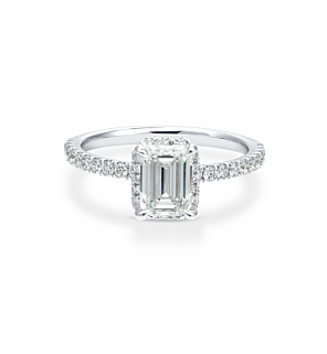 1 1/3 ct. tw. Emerald Halo Ring in 14k White Gold