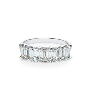 3 ct. tw. Emerald 5 Stones Band in 14k White Gold