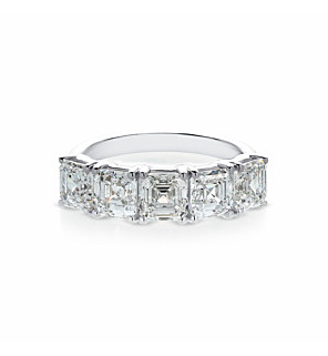 3 4/9 ct. tw. Asscher 5 Stones Band in 14k White Gold