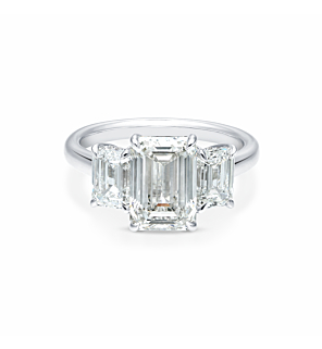 4 3/4 ct. tw. Emerald 3 Stone Ring in 14k White Gold
