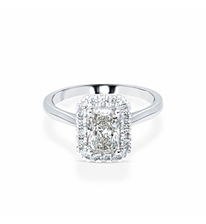 1 1/2 ct. tw. Radiant Solitaire Halo Ring in 14k White Gold