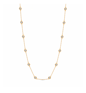 2 ct. tw. Bezel Station Necklace in 14k Yellow Gold