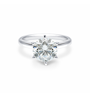 3 ct. Round 6-Prong Solitaire Ring in 14k White Gold