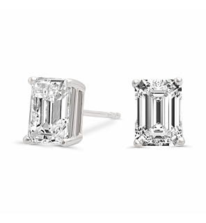 2 ct. tw. Emerald Stud Earrings in 14k White Gold