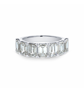 5 ct. tw. Emerald 7 Stones Band in 14k White Gold