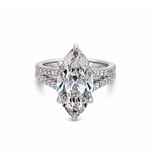 5 1/2 ct. tw. Marquise Lab Grown Diamond Pave Engagement Ring in 14kt White Gold