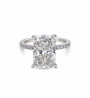 5 2/3 ct. tw. Elongated Cushion Lab Diamond Hidden Halo Engagement Ring in 14kt White Gold