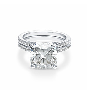 5 ct. Cushion Diamond Classic Bridal Set in 14k White Gold