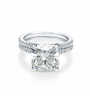 5 1/2 ct. tw. Cushion Diamond Classic Bridal Set in 14k White Gold
