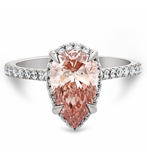  2 1/4 ct tw. Fancy Pink Pear Engagement Ring in 14K White Gold