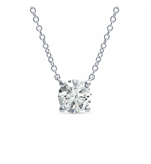 1 ct. tw. Round Solitaire Pendant in 14k White Gold