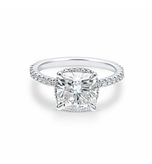 3 ct. Cushion Halo Ring in 14k White Gold