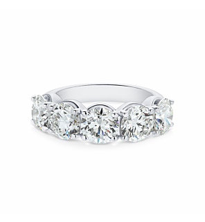 5 ct. tw. Round 5 Stones Band in 14k White Gold