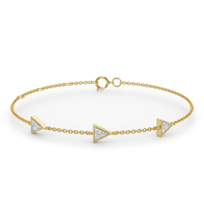 Three Stone Trillion Bezel Station Bracelet