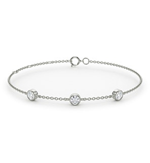 Three Stone Round Bezel Station Bracelet