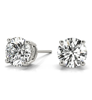 3 ct. tw. Round 4 Prong 14k White Gold Stud