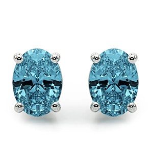 Oval Blue Studs