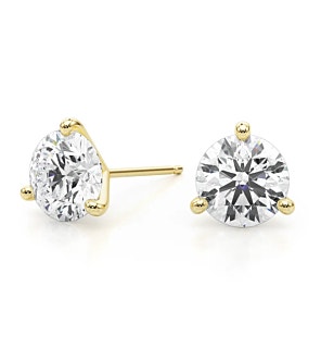 Certified Round 3-Prong Studs in 14K Gold