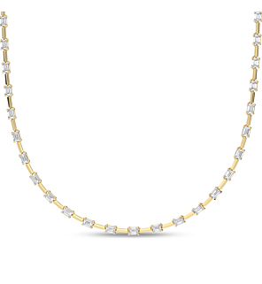 10 ct. tw. East-West Emerald Dash Station Necklace