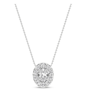 1/2 ct. tw. Stellar Oval Halo Pendant