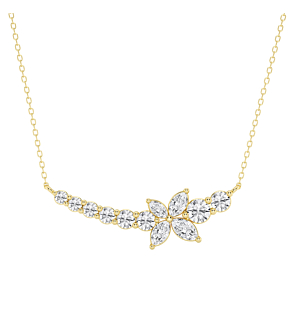 Marquise Curved Butterfly Fashion Necklace