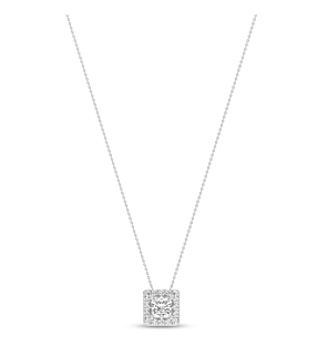 1/2 ct. tw. Stellar Square Halo Pendant