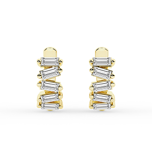1/2 ct. tw. Baguette Hoop Earring in 14K Yellow Gold
