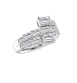 Emerald Bypass Fashion Ring